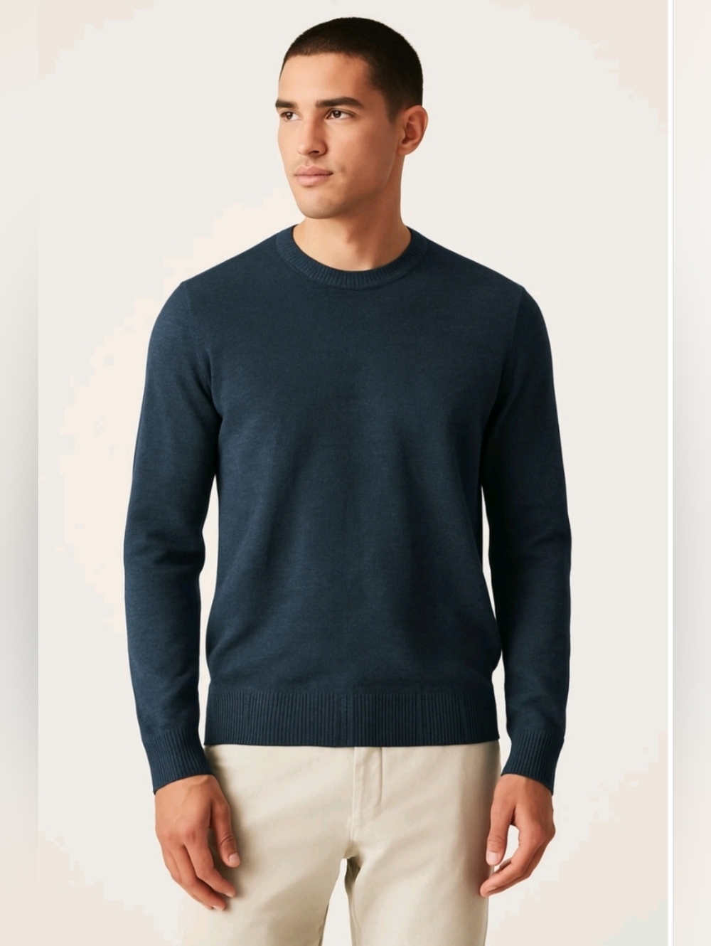 Vince Linen Sweater Blue Size L Lightweight Knit Crew Neck
